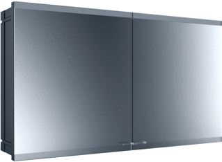 EMCO EVO INBOUW SPIEGELKAST MET 2 DEUREN MET LED VERLICHTING 120X70X18.6CM MET EMCO LIGHT SYSTEM ZWART 