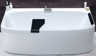 NOVELLINI BAD DIVINA W VRIJSTAAND BACK TO WALL WHIRLPOOL BASIC 180X80 WIT MAT OVERLOOP MET WATERINGANG ZONDER PANEEL