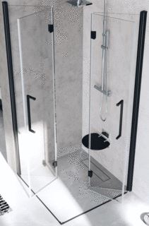 NOVELLINI YOUNG 2.0 2GS DOUCHEDEUR VOUWDEUR DEEL RECHTS 2000 X 910MM (HXB) PROFIEL CHROOM 6MM GLAS AQUA 