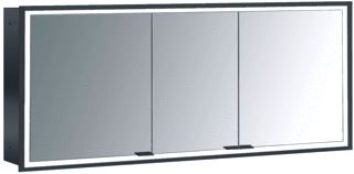 EMCO PRIME INBOUW SPIEGELKAST MET 3 DEUREN MET LED VERLICHTING 163X73X16.7CM ZWART 