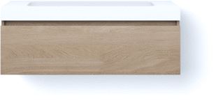 LOOOX SOLID DRAWER BOX 120 CM SOLID SURFACE BOVENBLAD WASBAK 850 MM WOODEN DRAWER BOX MEUBEL MET 1 LADE OLD GREY