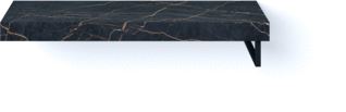 LOOOX DEKTON BASE SHELF SOLO R 100 CM DEKTON LAURENT GAT LINKS HANDDOEKHOUDER RECHTS MAT ZWART 
