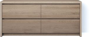 LOOOX WOODEN U-FLOOR 150 X 46 X 78 CM 4 LADES MASSIEF EIKEN OLD GREY