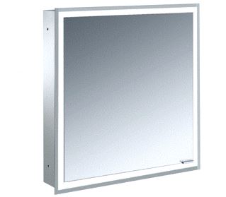 EMCO PRIME FACELIFT SPIEGELKAST INBOUW MET 1 DEUR M LED VERLICHTING 63X73X16.7CM LINKS MET VERSPIEGELDE ACHTERWAND ALUMIMIUM 