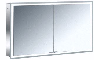 EMCO PRIME FACELIFT SPIEGELKAST INBOUW MET 2 DEUREN M LED VERLICHTING 123X73X16.7CM MET VERSPIEGELDE ACHTERWAND ALUMIMIUM