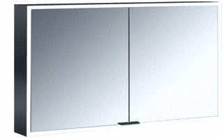 EMCO PRIME FACELIFT SPIEGELKAST OPBOUW MET 2 DEUREN M LED VERLICHTING 120X70X16.7CM MET VERSPIEGELDE ACHTERWAND ZWART