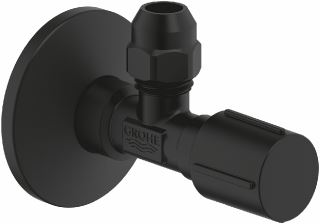 GROHE HOEKSTOPKRAAN 1/2'' X 3/8'' MET KNELKOPPELING EN METALEN GREEP KLEUR PHANTOM BLACK 