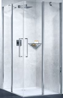 NOVELLINI YOUNG 2.0 A DOUCHECABINE RECHTHOEKIG HOEKINSTAP 2X DRAAIDEUR 2000 X 750MM (HXB) PROFIEL CHROOM 6MM GLAS HELDER 