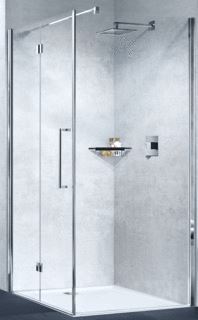 NOVELLINI YOUNG 2.0 FG DOUCHEWAND ZIJWAND 2000 X 570MM (HXB) PROFIEL MAT CHROOM 6MM GLAS SATIN