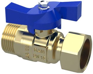 RAMINEX KOGELAFSLUITER RECHT S.28 NOMINALE DIAMETER AANSLUITING 1 3/4 (20) 