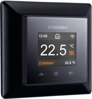 ETHERMA RUIMTETHERMOSTAAT ZW BR 55MM VOEDING 2-DRAADS M/DISPLAY 