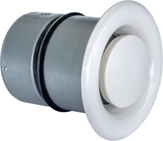 INTERLAND TECHNIEK VENTILATIEVENTIEL STAAL WIT NOMINALE DIAMETER AANSLUITING 125MM ROND