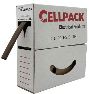 CELLPACK KRIMPKOUS WARMKRIMP DUNWANDIG 19.1-9.5MM 3/32 PO-X BEDRUKBAAR LENGTE 7M BRUIN 