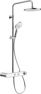 DURAVIT SHOWER SYSTEMS DOUCHESYSTEEM MET DOUCHEKRAAN THERMOSTATISCH MET 1JET HOOFDDOUCHE 23CM HOH=15CM MET 3JET HANDDOUCHE 12CM CHROOM/WIT HOOGGLANS 