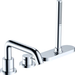 HANSGROHE 3-HOLE BATH MIXER TECTURIS S FINISH SET RIM MOUNTED CHROME