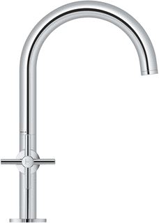 GROHE ATRIO NEW CLASSIC 1-GATS WASTAFELKRAAN L-SIZE MET PUSH OPEN WASTE VOORSPRONG 16.6CM CHROOM 