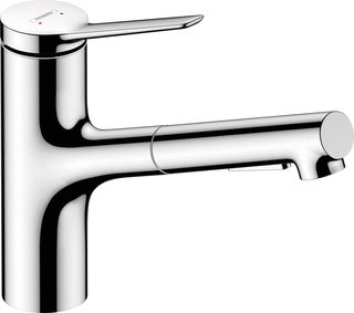 HANSGROHE KEUKENMENGKRAAN 150 ZESIS M33 METAL PULL-OUT SPRAY PRO 2JET CHROME 