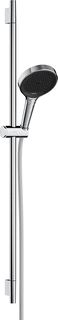 HANSGROHE RAINFINITY DOUCHESET 130 3JET MET GLIJSTANG 90 CM PUSH-SCHUIFSTUK EN TEXTIEL DOUCHESLANG 160 CM CHROOM 