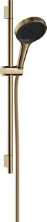 HANSGROHE RAINFINITY DOUCHESET 130 3JET MET GLIJSTANG 65 CM PUSH-SCHUIFSTUK EN TEXTIEL DOUCHESLANG 160 CM POLISHED GOLD OPTIC 