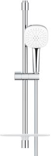 GROHE TEMPESTA CUBE GLIJSTANGSET MET HANDDOUCHE 11CM MET 2 STRAALSOORTEN 60CM MET DOUCHESLANG 175CM MET EASYREACH TRAY CHROOM 