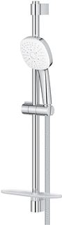 GROHE TEMPESTA CUBE GLIJSTANGSET MET HANDDOUCHE 11CM MET 3 STRAALSOORTEN 60CM MET DOUCHESLANG 175CM MET EASYREACH TRAY CHROOM 