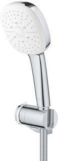 GROHE TEMPESTA CUBE BADSET MET HANDDOUCHE 11CM MET 3 STRAALSOORTEN MET VERSTELBARE HANDDOUCHEHOUDER +DOUCHESLANG 175CM CHROOM