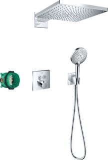 HANSGROHE RAINDANCE E COMPLETE INBOUWSET 300 1JET MET SHOWERSELECT SQUARE CHROOM