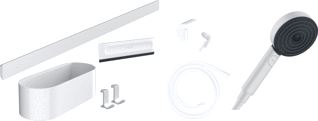 HANSGROHE WALLSTORIS BUNDLE HANDDOUCHE 105 3JET ACTIVATION ECOSMART GLIJSTANG 70 CM EN MAT WIT 