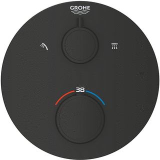 GROHE GROHTHERM OPBOUWDEEL ROND MET OMSTEL (HOOFDDOUCHE / HANDDOUCHE) MATTE BLACK 