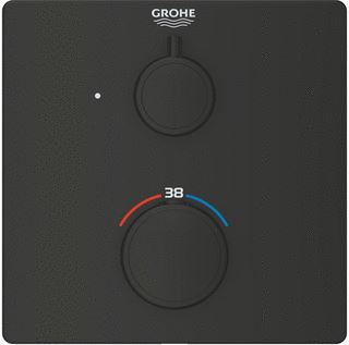 GROHE GROHTHERM OPBOUWDEEL VIERKANT ZONDER OMSTEL MATTE BLACK 