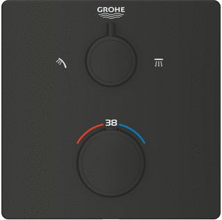 GROHE GROHTHERM OPBOUWDEEL VIERKANT MET OMSTEL (HOOFDDOUCHE / HANDDOUCHE) MATTE BLACK 