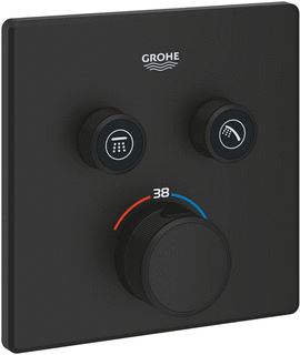 GROHE GROHTHERM SMARTCONTROL OPBOUWDEEL T MET OMSTEL (2X) VIERKANT PHANTOM BLACK 