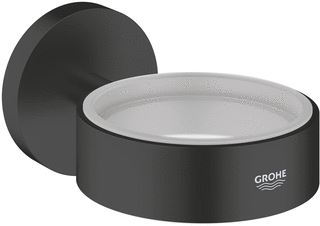 GROHE ESSENTIALS GLAS/ZEEPSCHAALHOUDER MATTE BLACK