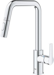 GROHE START 1-GATS KEUKENKRAAN MET UITTREKBARE HANDDOUCHE MET DUAL SPRAY VOORSPRONG 22.1CM CHROOM 