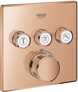 GROHE GROHTHERM SMARTCONTROL OPBOUWDEEL T MET OMSTEL (3X) WARM SUNSET 