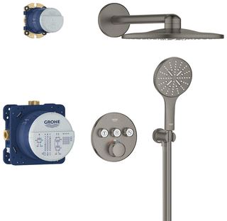 GROHE GROHTHERM SMARTCONTROL (3X) COMFORTSET 310 ROND HARD GRAPHITE GEBORSTELD 