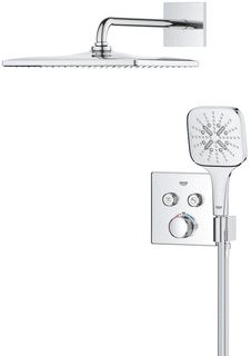 GROHE GROHTHERM SMARTCONTROL MET DOUCHEHOUDER (2X) COMFORTSET 310 VIERKANT 9,5 L/M 