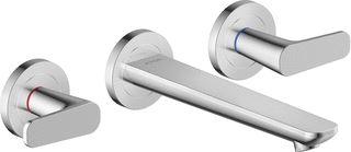 AXOR CITTERIO C 3-GATS INBOUW WASTAFELKRAAN WANDMONTAGE MET UITLOOP 195 MM BRUSHED NICKEL 