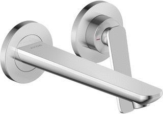 AXOR CITTERIO C 2-GATS INBOUW WASTAFELKRAAN WANDMONTAGE MET UITLOOP 195 MM BRUSHED NICKEL 