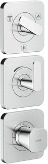 AXOR CITTERIO C THERMOSTAAT MODULE 380/120 MET ROZETTEN VOOR 3 DOUCHEFUNCTIES BRUSHED BLACK CHROME 