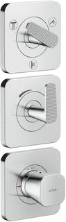 AXOR CITTERIO C THERMOSTAAT MODULE 380/120 MET ROZETTEN VOOR 3 DOUCHEFUNCTIES EN CUBIC CUT BRUSHED BLACK CHROME 