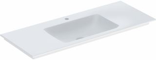 GEBERIT ONE MEUBELWASTAFEL SLIM RIM AFVOER VERTICAAL 120X48CM MET KRAANGAT KERATECT/WIT