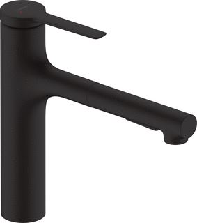 HANSGROHE ZESIS M33 EENGREEPS KEUKENMENGKRAAN 160 2J UITTREKBARE VUISTDOUCHE MAT ZWART 