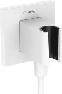 HANSGROHE FIXFIT PORTER E HANDDOUCHEHOUDER INCL. MUURAANSLUITBOCHT MAT WIT 