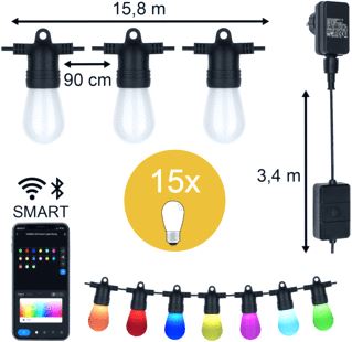 BAILEY FEESTVERLICHTING PRIKKABELSET LED PARTY BULB SMART WIFI LIGHT 