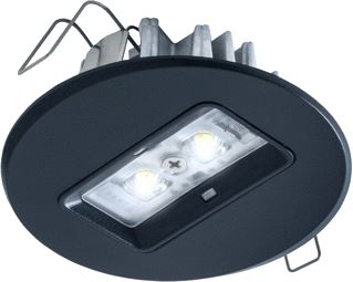 VAN LIEN CENTRAAL 2 WATT ONTWORPEN VOOR MONTAGE VANAF 4 METER 230 VOLT ROND ZWART INB. LED ARM. SERIE EVAGO. LICHTSPR(W)