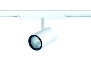 NORTON IRIS 3-FASE RAILSPOT LED 24W 2100LM 3000K CRI90 20° OPBOUW DRAAI-/ZWENKBAAR IP20 BEH. WIT XH 90X235MM 