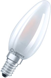 LEDVANCE LEDVANCE CLASSIC B SUPERIOR LED-LAMP KAARS E14 2W 470LM 2700K CRI80 B10,5 MAT WIT IP20 DXL 35X100MM 