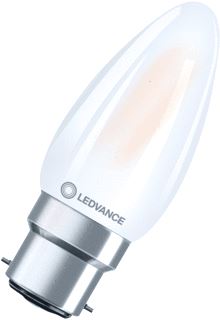 LEDVANCE LEDVANCE CLASSIC B PERFORMANCE LED-LAMP KAARS B22D 4W 470LM 2700K CRI80 B10,5 MAT WIT IP20 DXL 35X91MM 