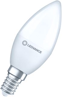 LEDVANCE LEDVANCE CLASSIC B PERFORMANCE LED-LAMP KAARS E14 4W 470LM 2700K CRI80 B11 MAT WIT IP20 DXL 37X96MM 